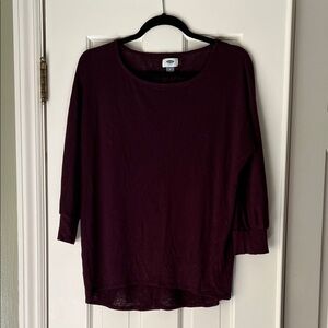 Old Navy Deep Burgundy Long Sleeve Top